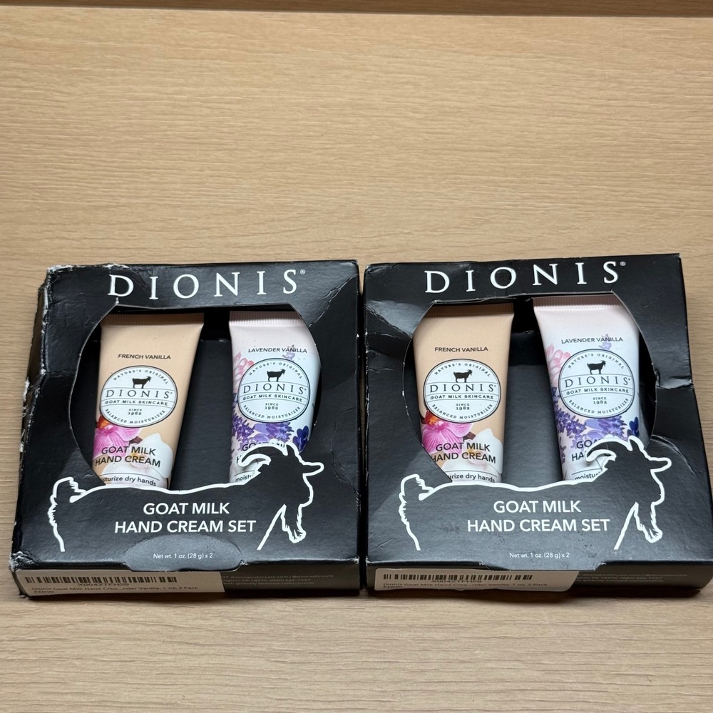 Dionis‎ Goat Milk Hand Cream Set 2 Pack French Vanilla Lavender Vanilla 1oz New